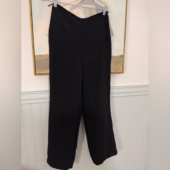 LUISA SPAGNOLI 100% Silk Black Animi Trouser Pants Size 42 - Picture 4 of 6